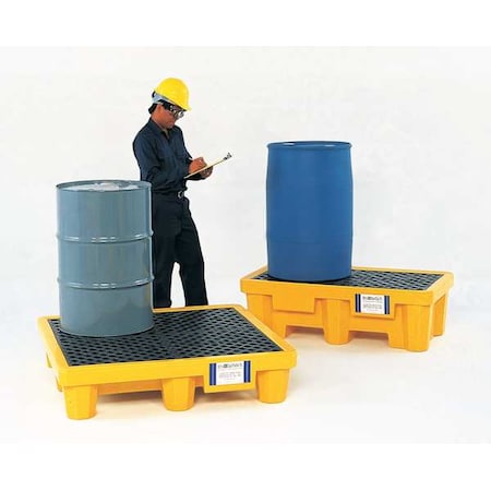 Spill Pallet, 66 gal Spill Capacity, 4 Drums, 6,000 lb Load Capacity, Polyethylene