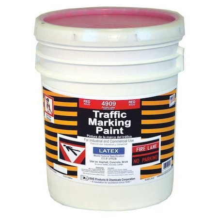 Traffic Zone Marking Paint, 5 gal., Red, Latex Acrylic -Based