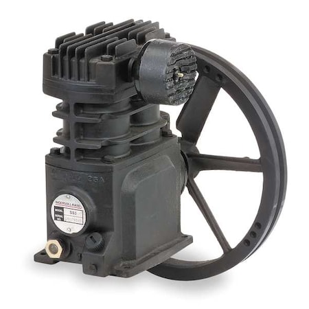 Air Compressor Pump, 3 hp, 1 Stage, 16.9 fl oz Oil Capacity, 2 Cylinder