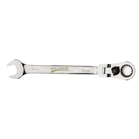 Williams Ratcheting Combo Wrench,Flex-Head,13mm