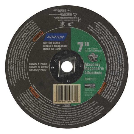 Abrasive Cut-Off Wheel, Type 1, 7 in Dia, 0.125 in Thick, 5/8 in Arbor Hole Size, Silicon Carbide
