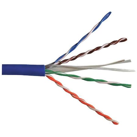 Cable,Cat 6,23 AWG,1000 ft,Blue