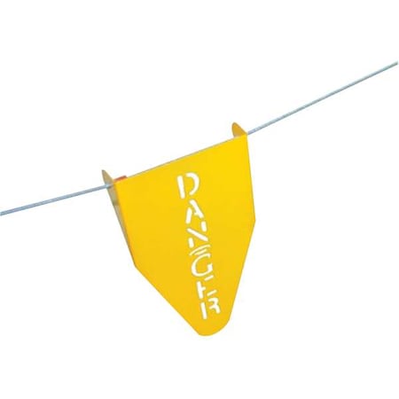 Stamped Steel Warning Flag,11-1/2 In. H