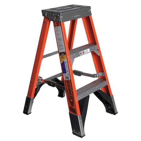 3 ft Fiberglass Stepladder, 375 lb Capacity