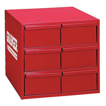 Steel, Drawer Bin Cabinet, 11 3/4 in D x 11 in H x 11 3/4 in W