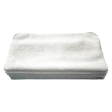 Microfiber Cloth Wipe 12" x 12", White, 12PK