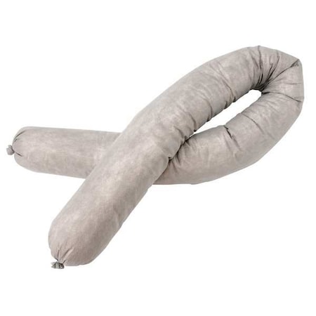 Sorbent Sock, 40 gal, 3 in x 42 in, Universal, White, 20 PK