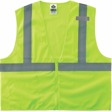 8210Z Type R Economy Mesh Vest, Polyester Mesh, Mesh Fabric, Lime, Size XS