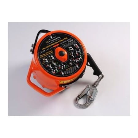 Latchways Sealed Self-Retracting Lanyards Self-Retracting Lifeline, 50 ft. Length, Snap Hook, Steel