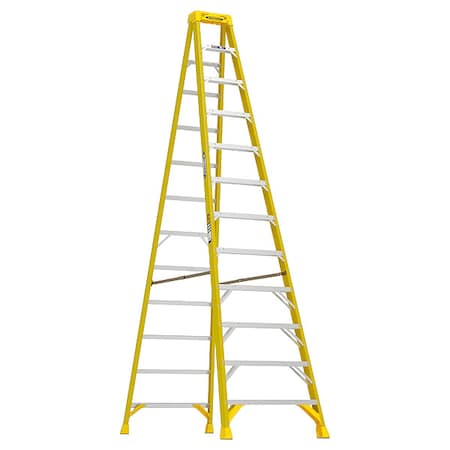 12 ft Fiberglass Stepladder, 375 lb Capacity