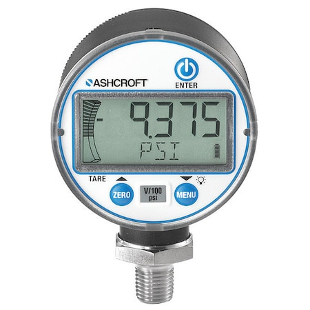 Digital Test Pressure Gauge, 0 to 30 psi, 2 1/2 in Dial, 1/4 in NPT, Bottom Location