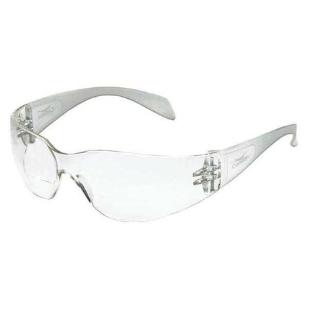 Starlite Reader Safety Glasses, Clear Wraparound Frame, 1.5 Diopter, Clear Lens, Universal