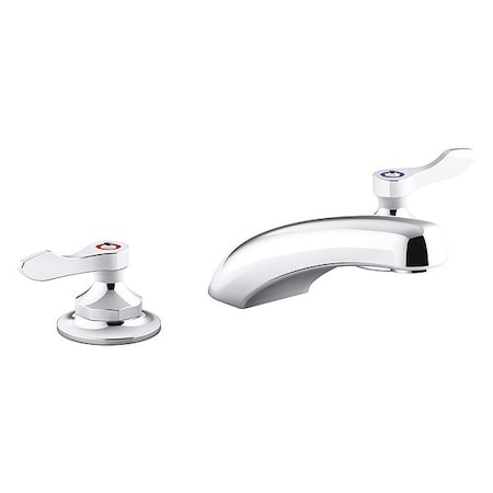 Manual Straight Spout Bathroom Faucet, 8 Mount, Polished Chrome