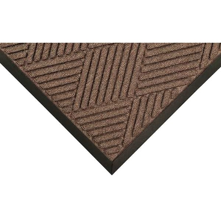 Entrance Mat, Polypropylene, 3/8 in Thick, Brown, 3 ft W x 4 ft L