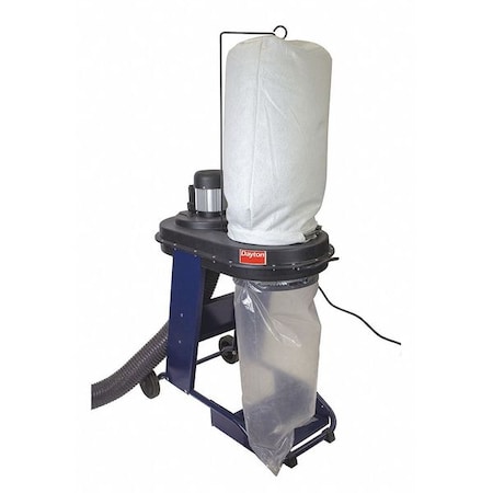 Wood Dust Collector, 650 cfm CFM Max Flow, 3/4 hp, Single Phase