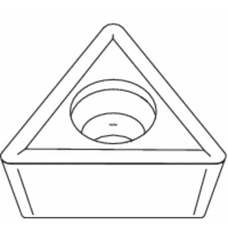 Triangle Turning Insert, Triangle, 3/8 in, TCMT, 0.0156 in, Carbide
