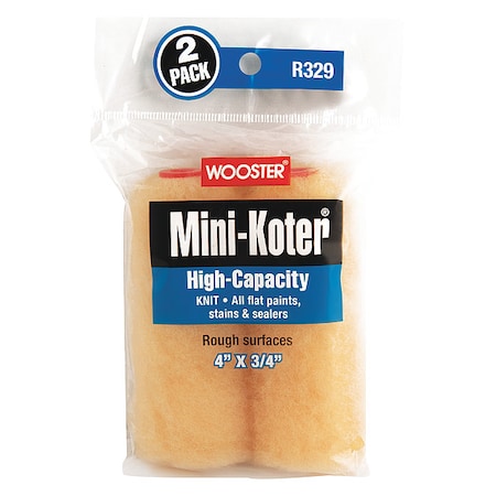 4" Mini Paint Roller Cover, 3/4" Nap, Fabric