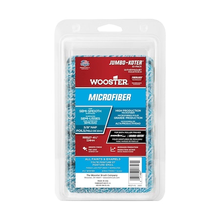4-1/2" Paint Roller Cover, 3/8" Nap, Microfiber