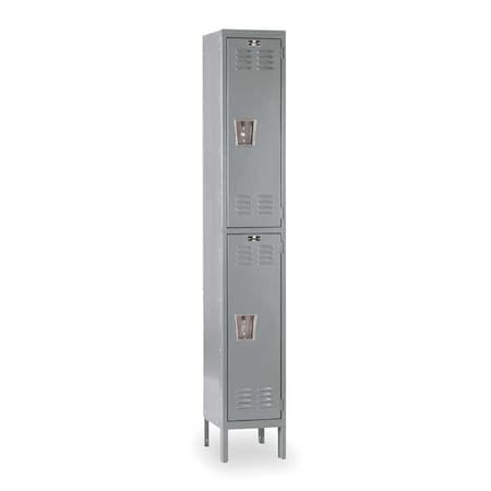 Wardrobe Locker, 12 in W, 18 in D, 78 in H, (1) Wide, (2) Tier, Dark Gray