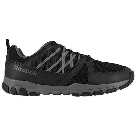 Sublite Work, Men's Athletic Shoe, 13 W, Leather, Mesh, Microfiber, Black/Gray