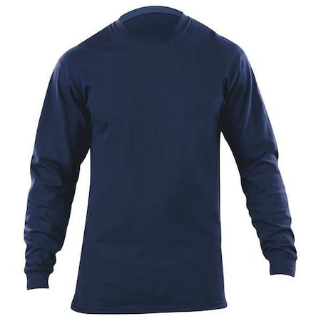 Men's Station Wear Long Sleeve T-Shirt, Cotton, Pullover, Navy, L