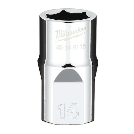 1/2 in. Drive 14mm Metric 6-Point Socket with FOUR FLAT Sides