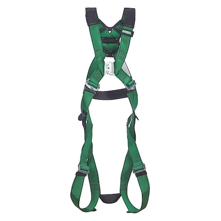 Fall Protection Harness, XS, 400 lb, Quick-Connect Chest/ Qwik-Fit Leg Straps, Back D-Ring