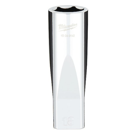 1/2 in. Drive 18mm Metric 6-Point Deep Socket with FOUR FLAT Sides