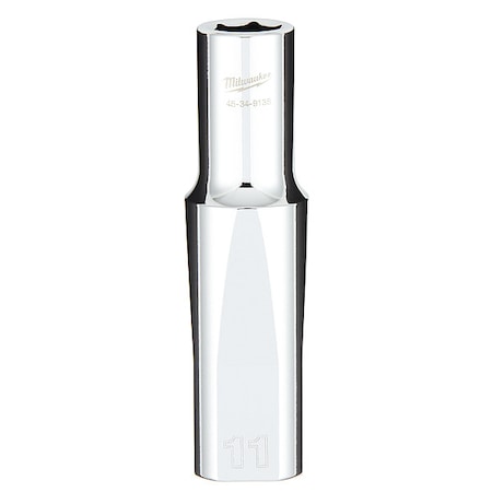 1/2 in. Drive 11mm Metric 6-Point Deep Socket with FOUR FLAT Sides
