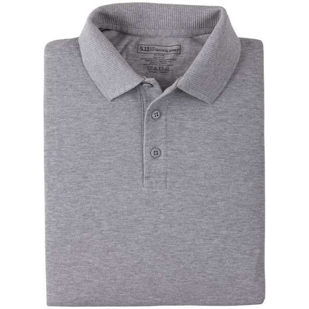 Tactical Polo Shirt, 100% Cotton, Button, Gray, 3XL