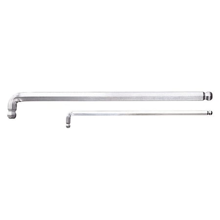 Metric Plain Ball Hex Key Hex Key, 4 mm Tip Size, 5 43/64 in Long, 37/64 in Short