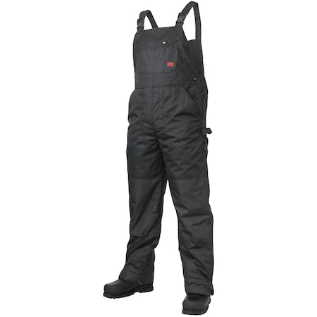 7910 Insulated Bib Overalls, Polyester, 600 den Fabric Weight, 32 in Inseam, Black, XL