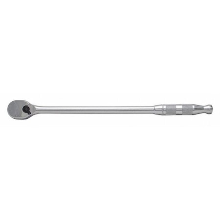 1/4" Drive 90 Geared Teeth Pear Head Style Hand Ratchet, 9" L, Full Polish Finish, Chrome