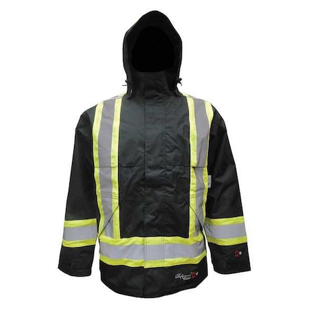 Flame Resistant Rain Jacket, 3XL, 13.5 oz Polyester