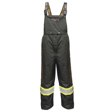Flame-Resistant Rain Bib Pants, 3XL, 32 1/2 in Inseam, Polyester