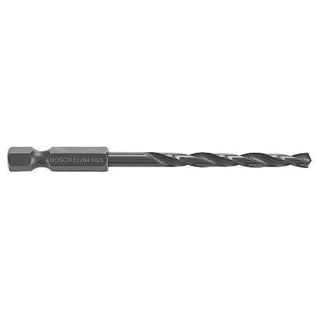 Impact Drill Bit,11/64" Size,3-1/4" L