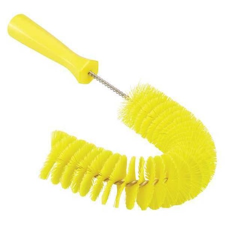 7 7/8 in W Hook Brush, Medium, 5 1/4 in L Handle, 15 1/2 in L Brush, Yellow, Polypropylene