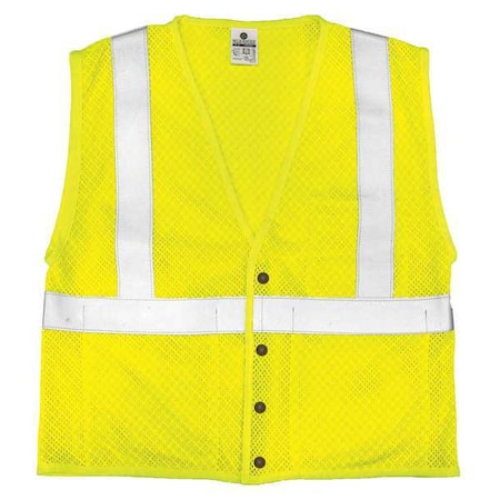 5XL Class 2 Flame Resistant High Visibility Vest, Lime