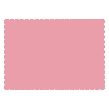 10" x 14" Scalloped Dusty Rose Pink Paper Placemats,PK1000