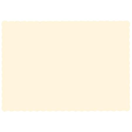 10" x 14" Scalloped Ecru Paper Placemats,PK1000