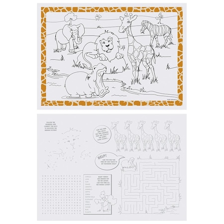 10" x 14" Jungle Fun 2-Sided Kids Placemats,PK1000