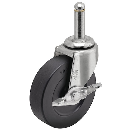 2" X 13/16" Non-Marking Rubber Soft Swivel Caster, Side Brake, Loads Up To 80 lb