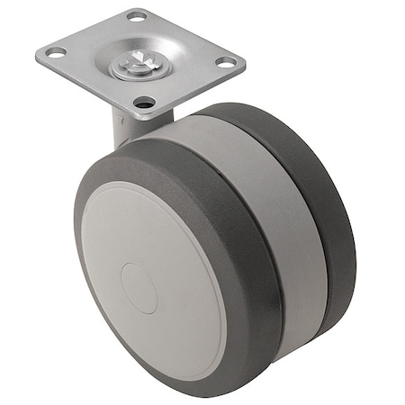 60mm Non-Marking Thermoplastic Elastomer Swivel Caster, No Brake, Loads Up To 100 lb