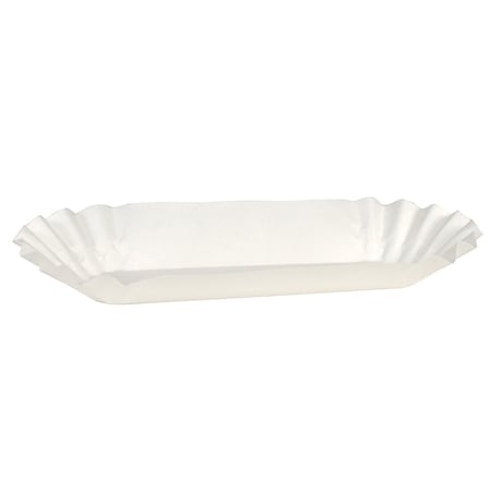 Fluted Hot Dog Tray, White, 6", PK500