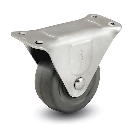 2-1/2" X 1-1/8" Non-Marking Rubber Soft Rigid Caster, No Brake, Loads Up To 100 lb