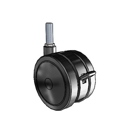 100mm Non-Marking Thermoplastic Elastomer Swivel Caster, Side Brake, Loads Up To 225 lb