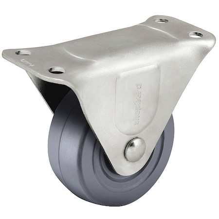 3" X 1-1/4" Non-Marking Rubber Hard Rigid Caster, No Brake, Loads Up To 225 lb