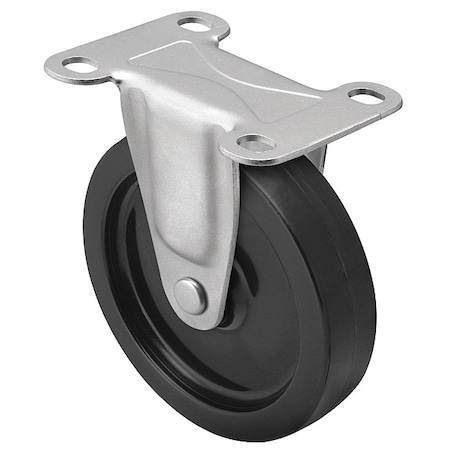 4" X 15/16" Non-Marking Polyolefin Rigid Caster, No Brake, Loads Up To 150 lb