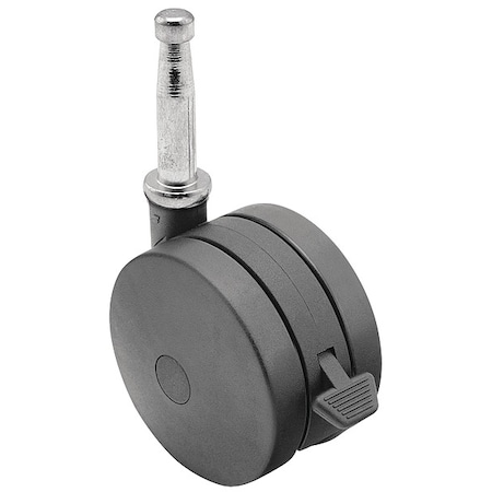 75mm Non-Marking Nylon Swivel Caster, Side Brake, Loads Up To 165 lb