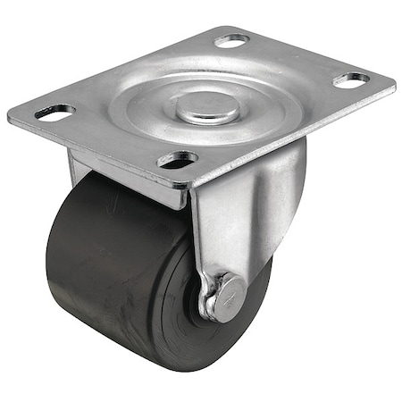 2" X 1-13/16" Non-Marking Polyolefin Log Swivel Caster, No Brake, Loads Up To 300 lb